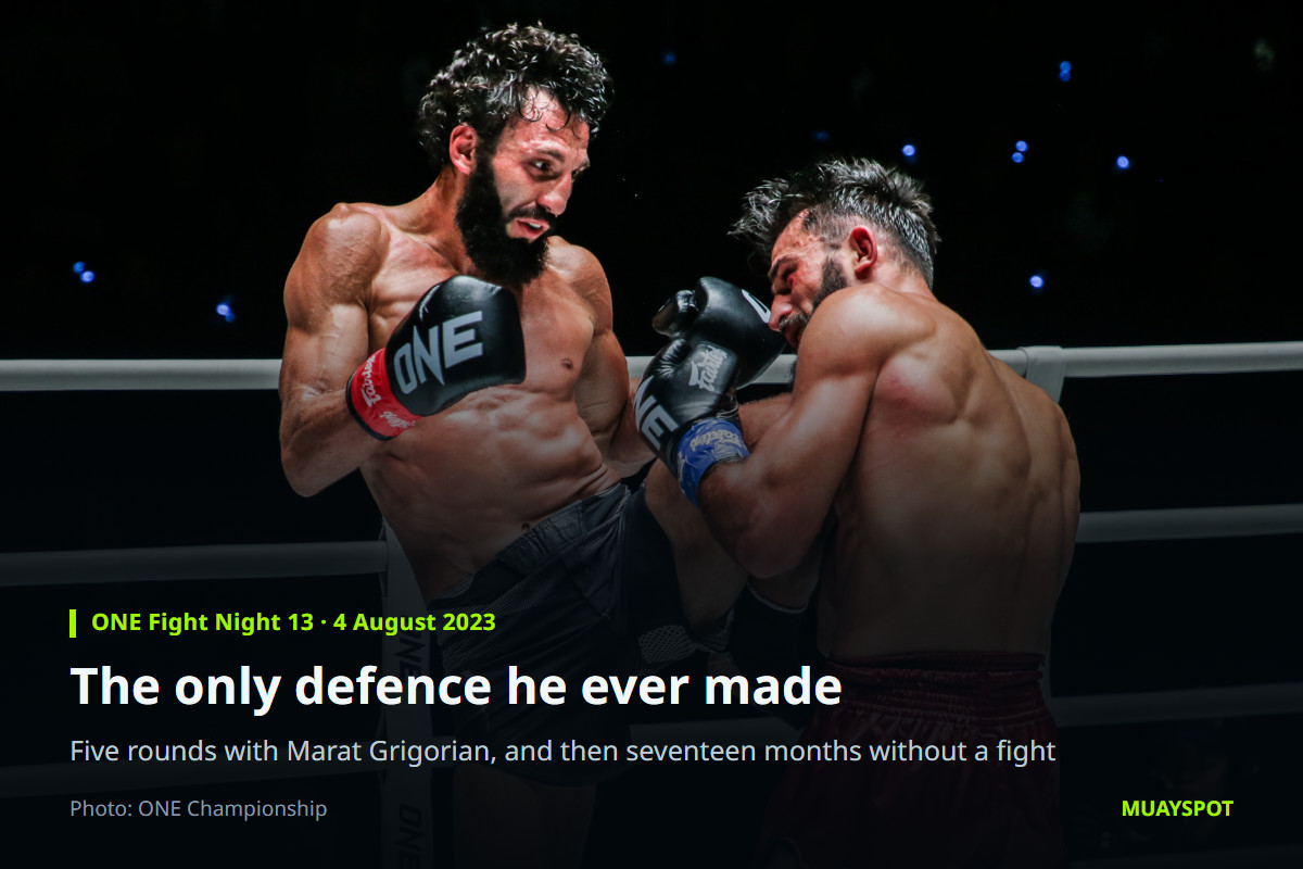 Chingiz Allazov landing on Marat Grigorian at ONE Fight Night 13