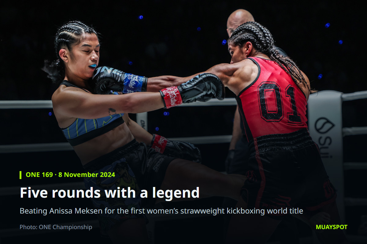 Jackie Buntan kicking Anissa Meksen at ONE 169