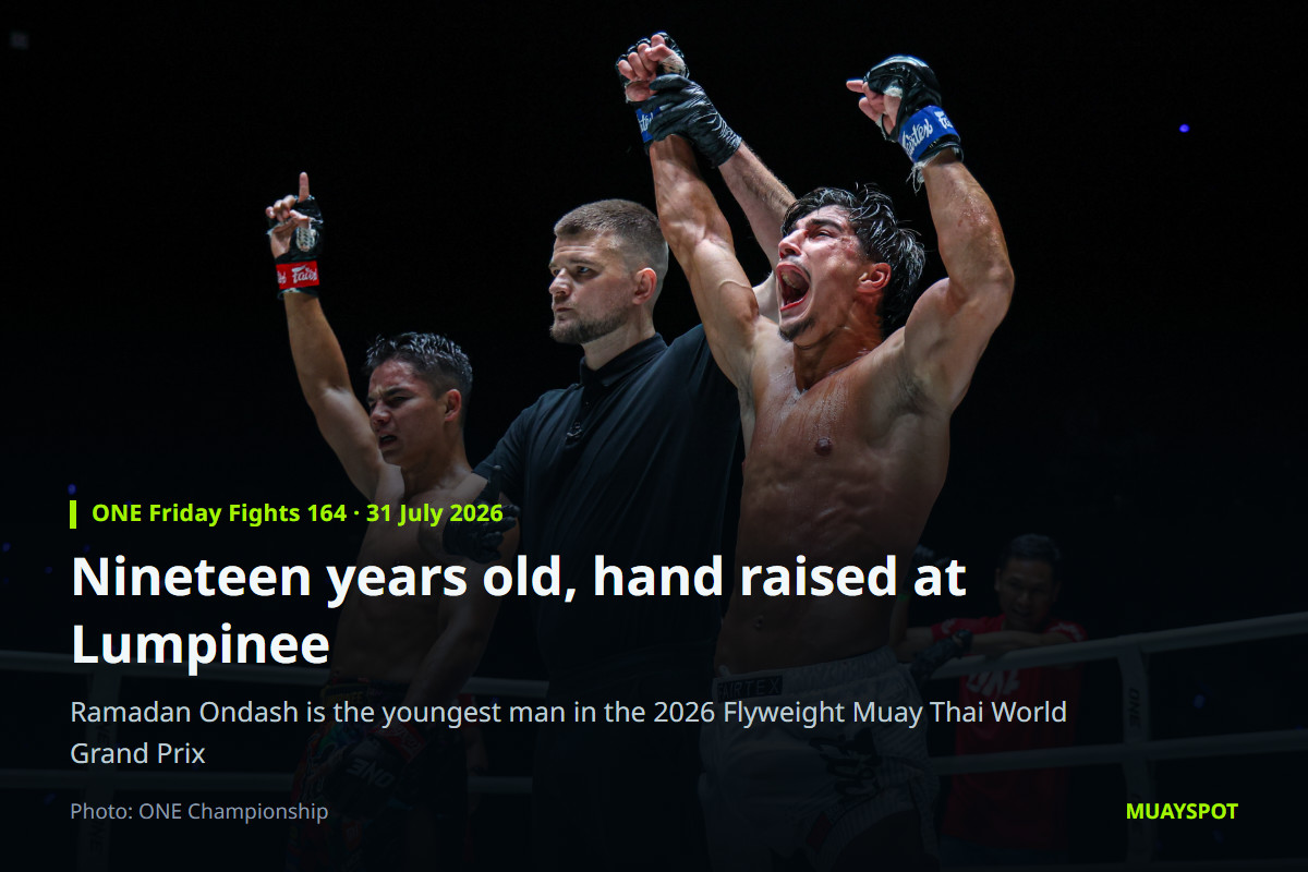 Ramadan Ondash having his hand raised after beating Johan Ghazali at ONE Friday Fights 164